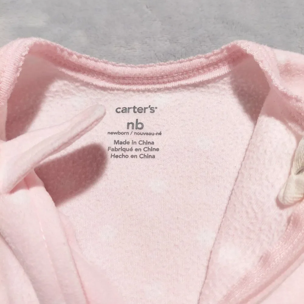 Carter's NB Fleece Footie All-Over Polka Dot Princess Fairy Monkey Full Zip
